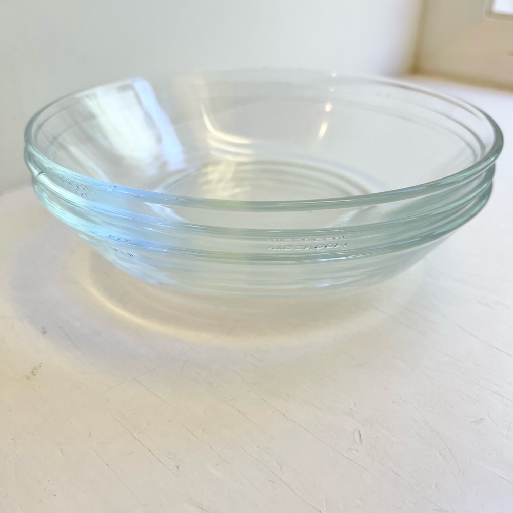 Vintage KIG Indonesia Clear Smooth Glass Bowls
